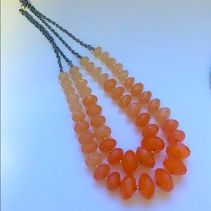 Ombré orange double strand necklace